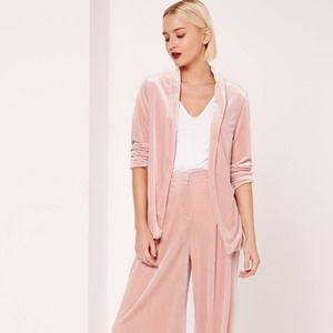 Missguided Pink Velvet Blazer Top Size 0